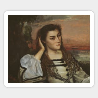 Reverie (Portrait of Gabrielle Borreau) by Gustave Courbet Magnet